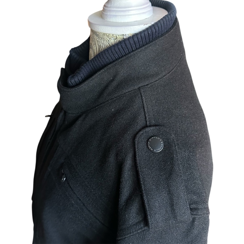 Buffalo David Bitton Wool Blend Black Military Jacket Heavy Duty Small Men’s - Picture 6 of 16